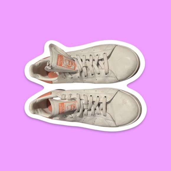 ADIDAS ORANGE + WHITE SAM SMITH CLASSIC SNEAKER SHOES - WOMENS 8.5 - Picture 5 of 7